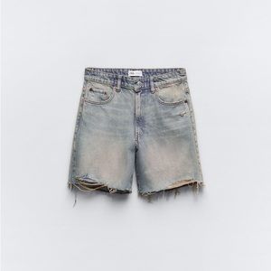 Zara Loose Fit Denim Shorts